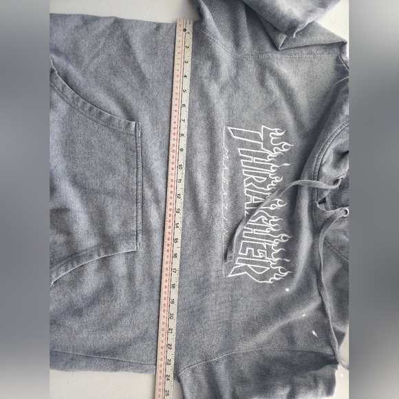 Thrasher Silver Flame Hoodie Grey Tie Dye Skate Aesthetic Streetwear Large - Picture 7 of 12